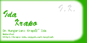 ida krapo business card